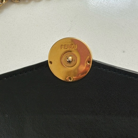 Fendi Black and Gold Crossbody Bag with Envelope Design - Picture 9 of 12